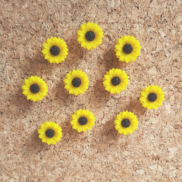 Sunflower decorative push pins/thumb tacks/drawing pins for notice/memo/cork boards.
