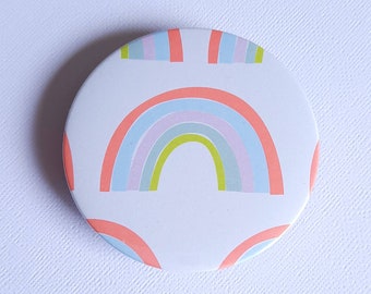 Rainbow Design Handheld 77mm Pocket/Travel/Make-up Mirror