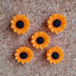 Orange Sunflower decorative push pins/thumb tacks/drawing pins for notice/memo/cork boards.