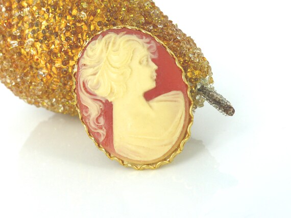 Downton Abbey inspired beautiful cameo set in gol… - image 2
