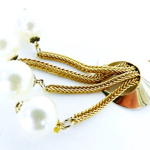 Vintage Old Hollywood Glam Modern Pearl and Gold Chain Tassel - Etsy