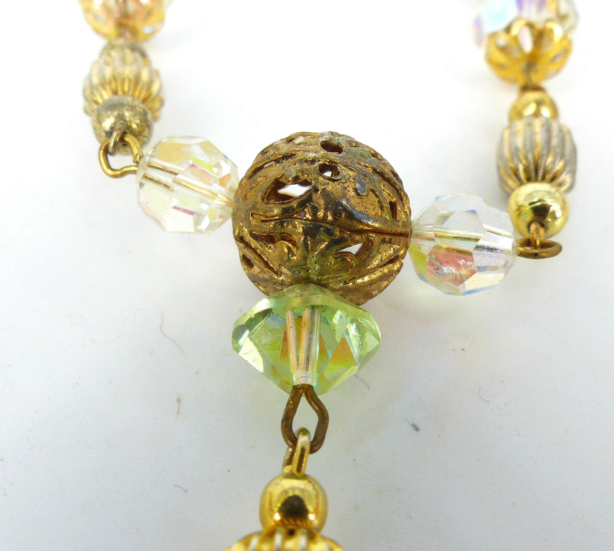 Vintage Old Hollywood Glam Iridescent Cut Crystal, Chime