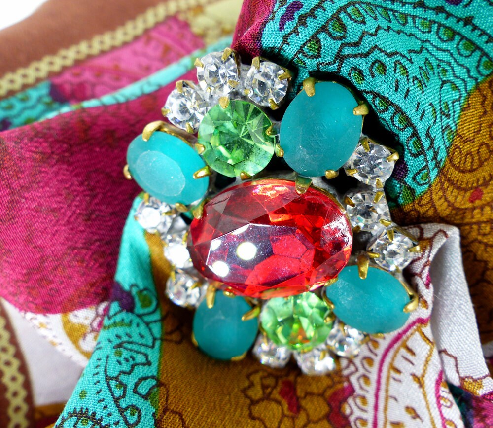 Brooch Scarf Pin Mag TAK™. Bohemian Vintage Brass and Etsy