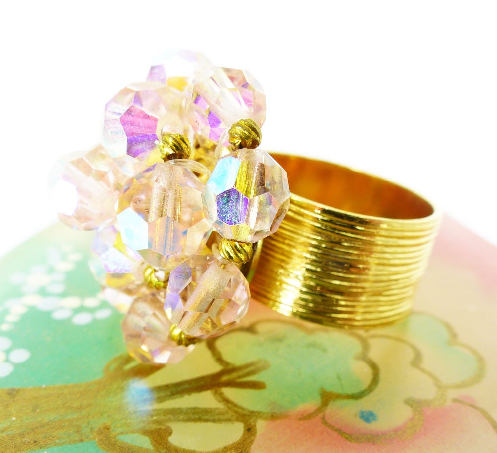 Upcycled cocktail ring or scarf clip ring Brilliant | Etsy