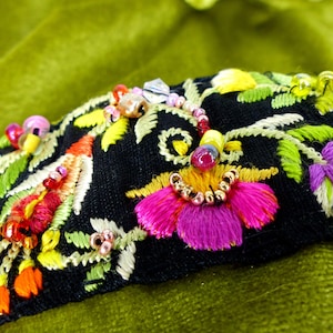 Pistachio super soft stretch button down shirt with collar, embroidered & beaded pockets and cuffs. Incredibly comfy and elegant.