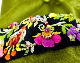 Pistachio super soft stretch button down shirt with collar, embroidered & beaded pockets and cuffs. Incredibly comfy and elegant.