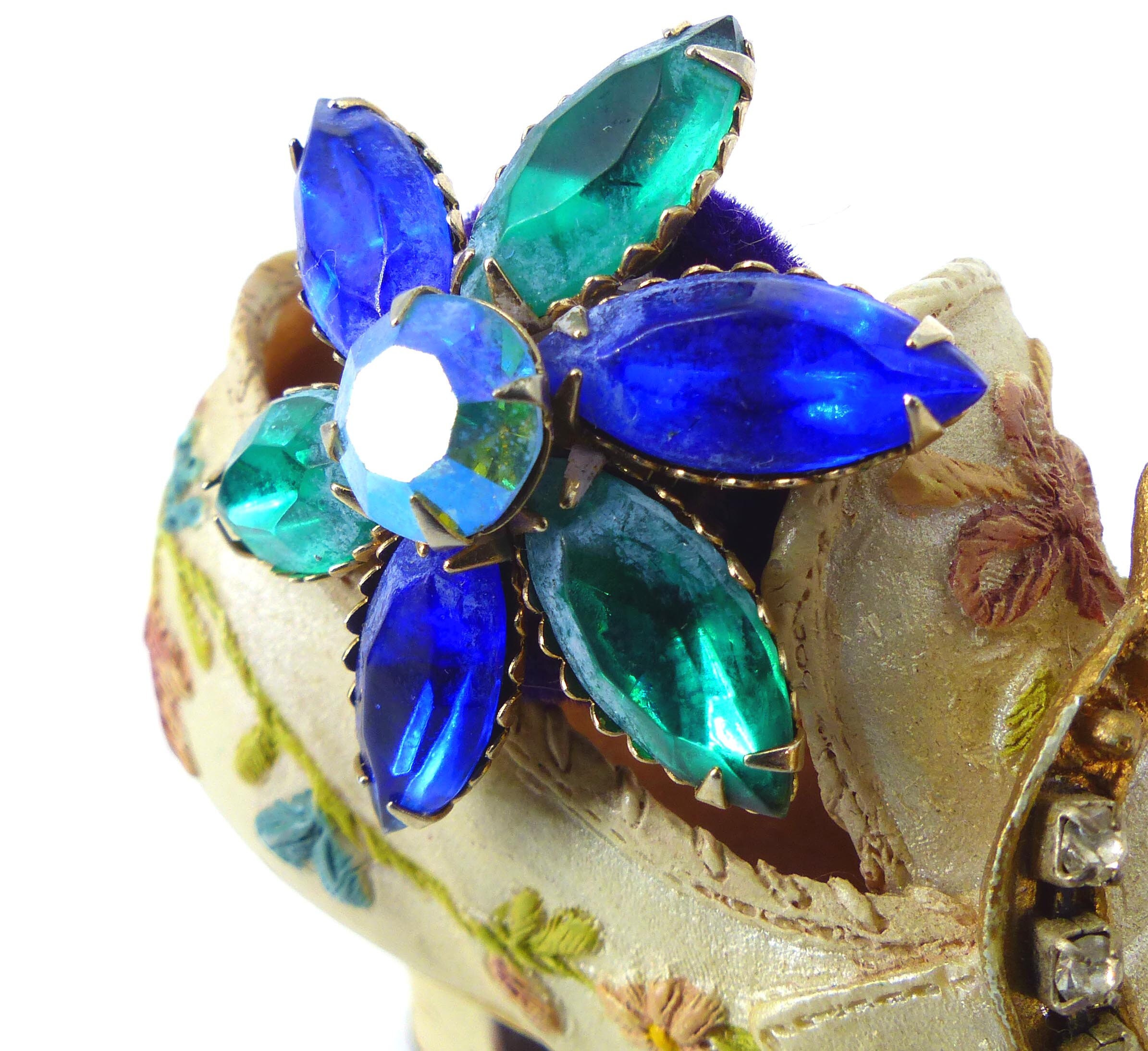 Brooch Mag TAK™ Cobalt Blue and Green Crystals in a Etsy