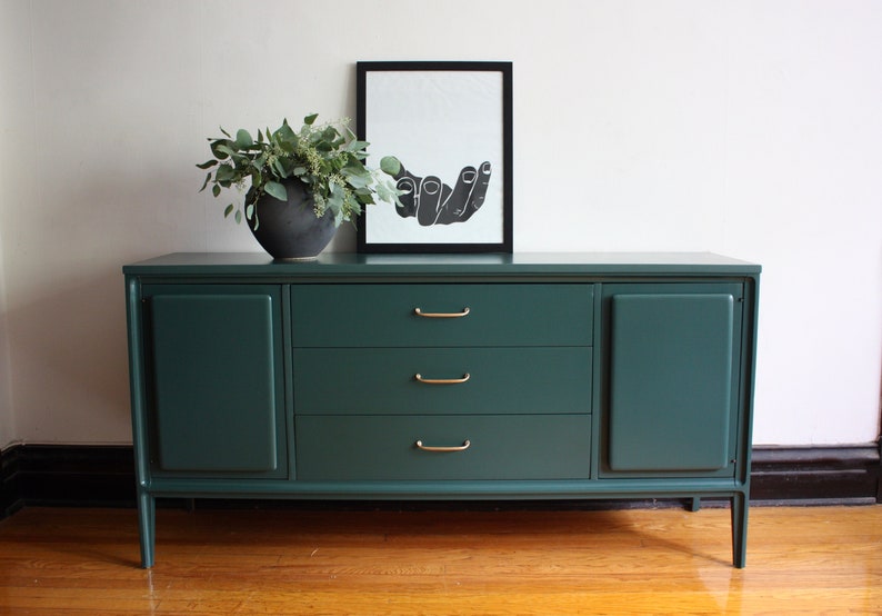 Soldhunter Green Mid Century Modern Credenza by Etsy