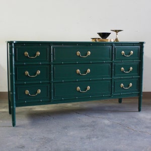 SOLD**Vintage Henry Link Bali Hai Dresser//Bamboo Credenza