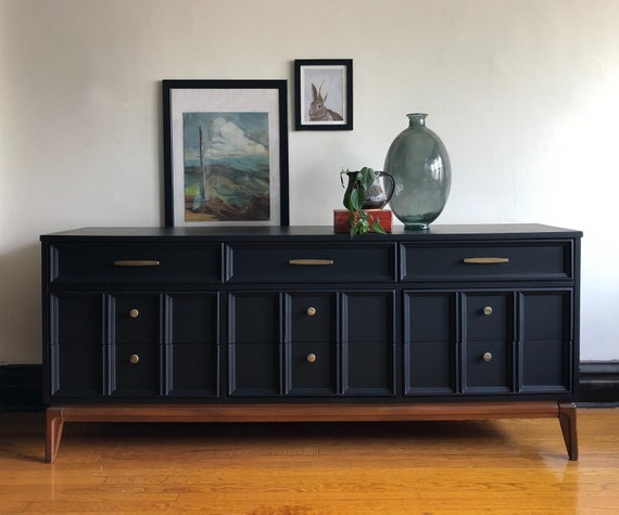 black mcm dresser Ready for customization MCM mid century dresser credenza buffet – McKenna  Design Co main image 0
