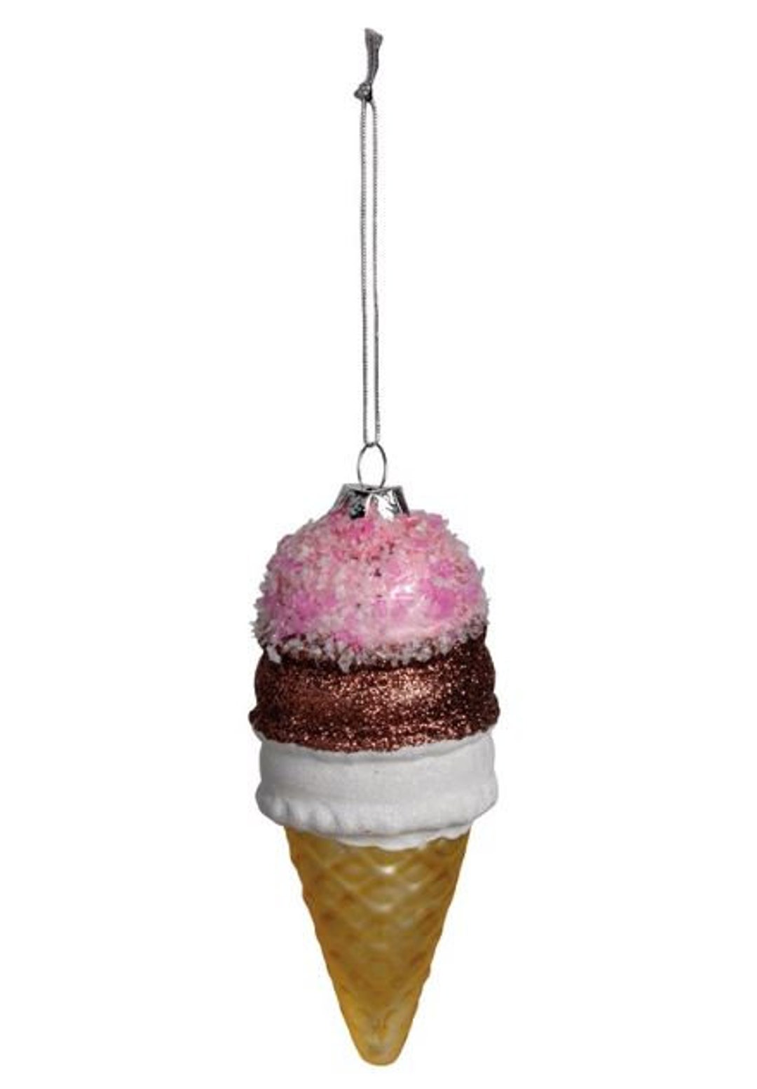 Ice Cream Cone Glass Ornament Etsy