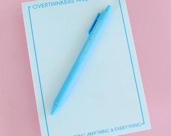 Overthinkners Anonymous Notepad | Funny Office Supplies, Funny Notepad, Coworker Gift, Witty Office Humor, Overthinkers Procrastinators
