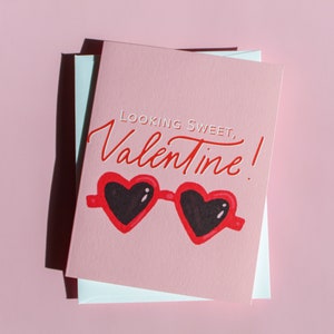 Süß, Valentine! Valentinskarte mit Umschlag | Sonnenbrille-Valentinstagskarte, Mädchen Valentine, Tochter Enkelin Nichte Valentine