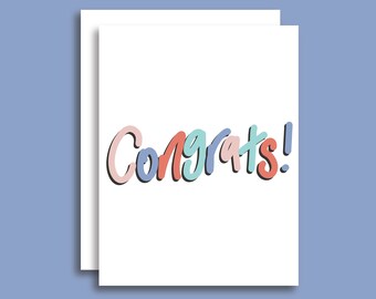 Félicitations ! Carte avec enveloppe | Carte de remise des diplômes de l'école maternelle, maternelle, secondaire, nouvel emploi, nouvelle maison, carte de félicitations