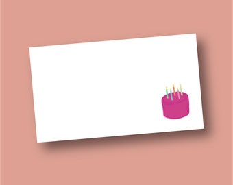 Set de 15 tarjetas pequeñas con diseño de pastel de cumpleaños / Notas para la lonchera, Notas de bolsillo, Etiqueta de regalo de cumpleaños, Mini tarjetas, Tarjeta en blanco, Nota de amor