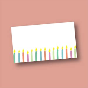 Birthday Candles Bitty Notes Set of 15 Small Notecards | Lunchbox Notes, Pocket Notes, Gift Tag, Mini Cards, Blank Notecard, Birthday Tag