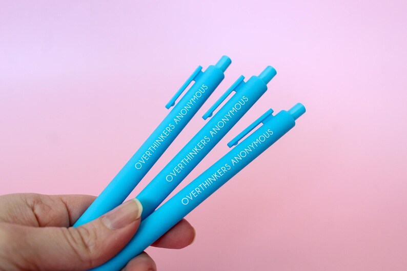 Overthinking Pens Overthinkers Anonymous Jotter Pen Set | Set of 3 Gel Ink Pens, Funny ...