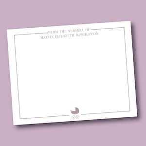 Notes de remerciement personnalisées pour bébé Prénom de bébé " De la chambre de bébé de " | Merci pour la fête prénatale, cadeau pour nouveau-né, carte de remerciement personnalisée pour bébé