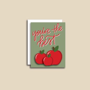 You're the Best Grußkarte | Apple Lehrer Dankeskarte, Anerkennung des Lehrers, erster Schultag, Geschenk des Lehrers, bester Lehrer
