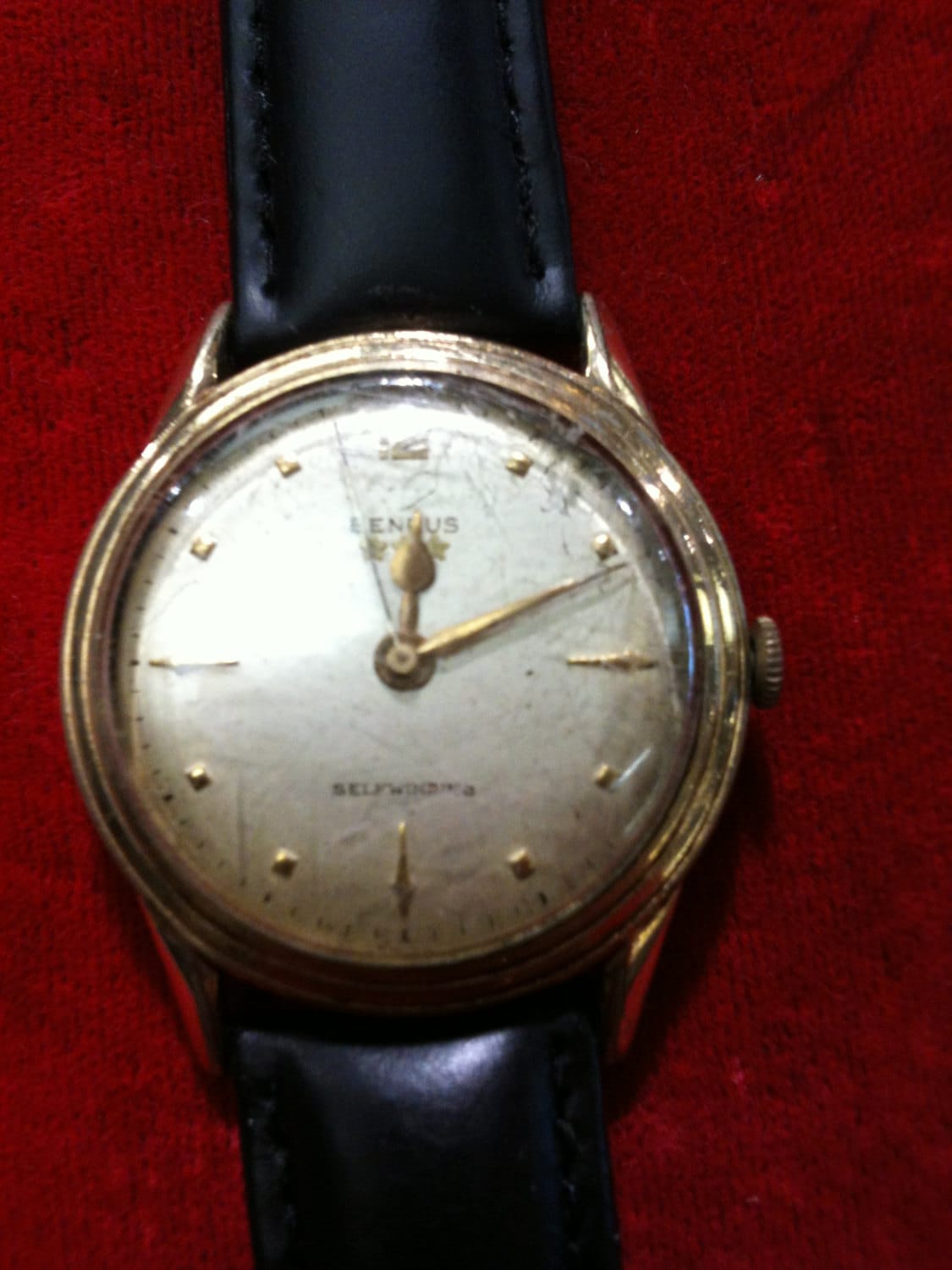 Vintage Benrus WatchSelfWinding 10 k Gold Filled With Black Etsy