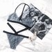 Ash grey lace lingerie set - soft bra and panties, handmade lingerie