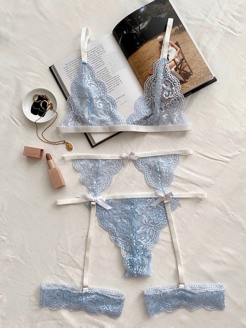 Baby blue lingerie discount