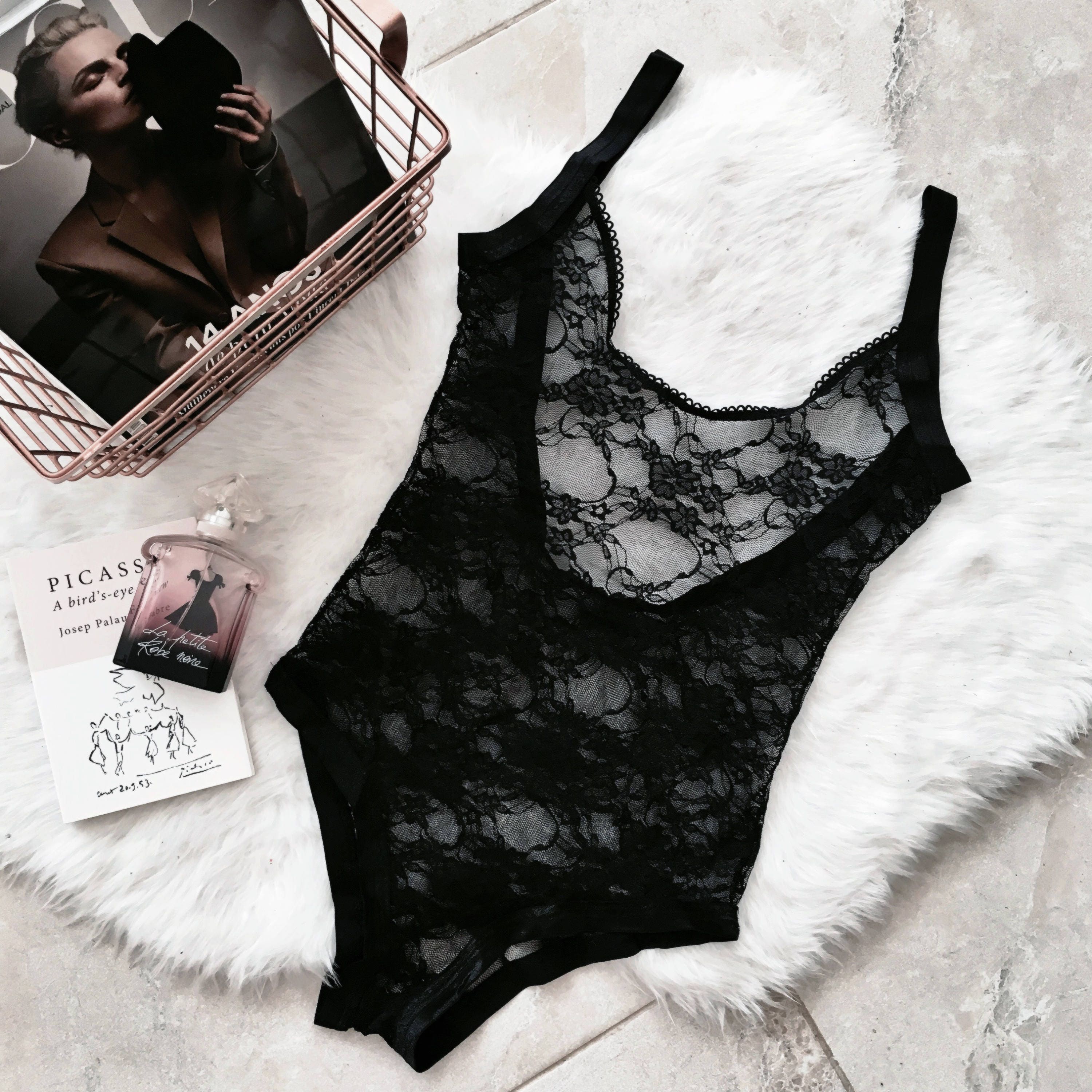 Sheer Black Lace Bodysuit Handmade Lingerie, Lace Bodysuit -  Finland