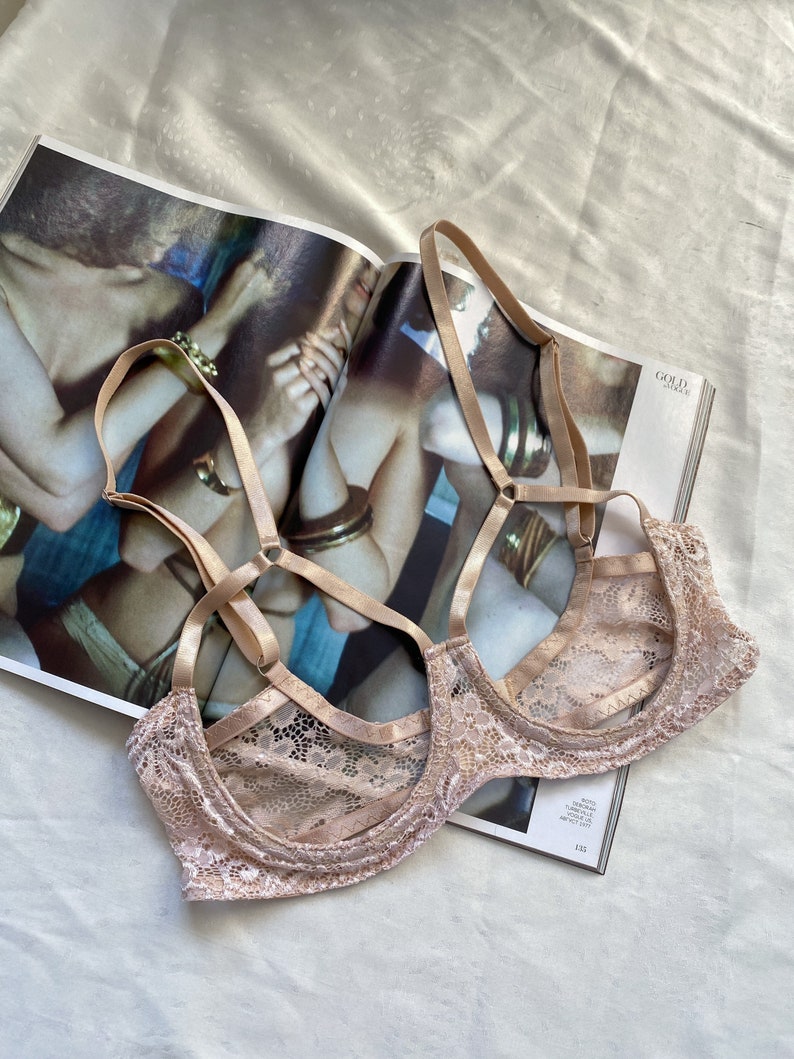 Nude ouvert bra handmade lingerie open cup bra cupless | Etsy