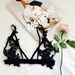 Applique triangle lace bralette - soft bra, handmade lingerie