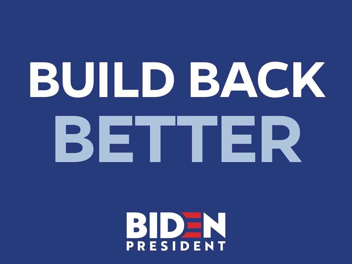 Build Back Better Biden President Yard Sign Etsy