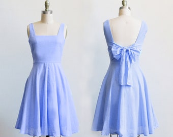 light blue and purple dress