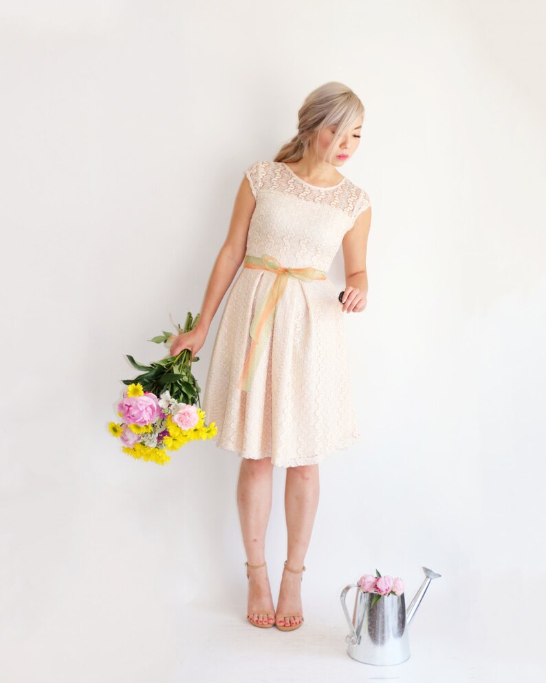 Champagne and Ivory Cocktail Dress