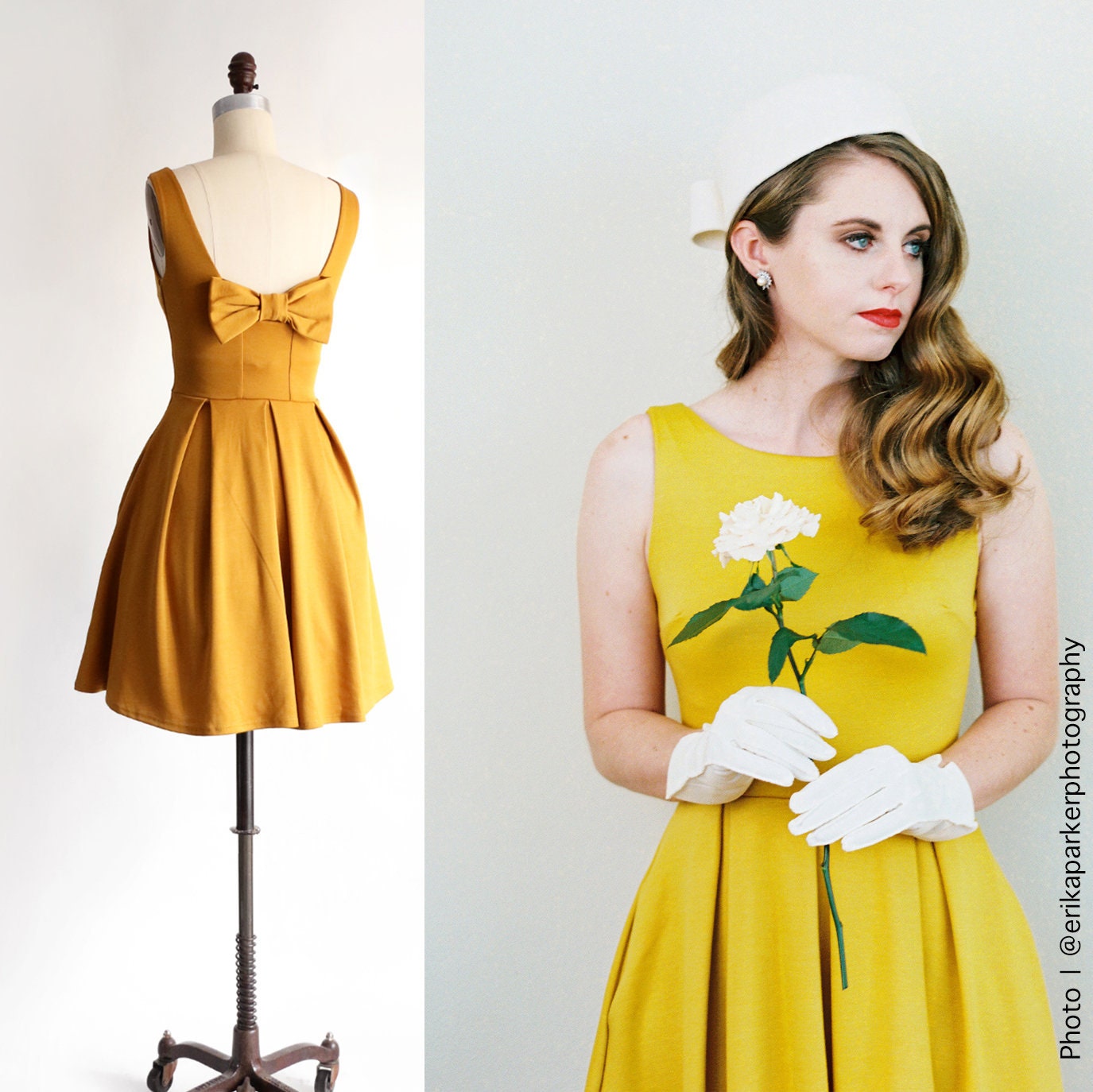 macys mustard dress