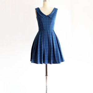 Plaid Dress, Wool Dress, Winter Tartan Dress, Custom Dress, 1950's Dress,  Pleated Dress, Shirt Dress, Collar Dress, Modest Dress, Plus Size 