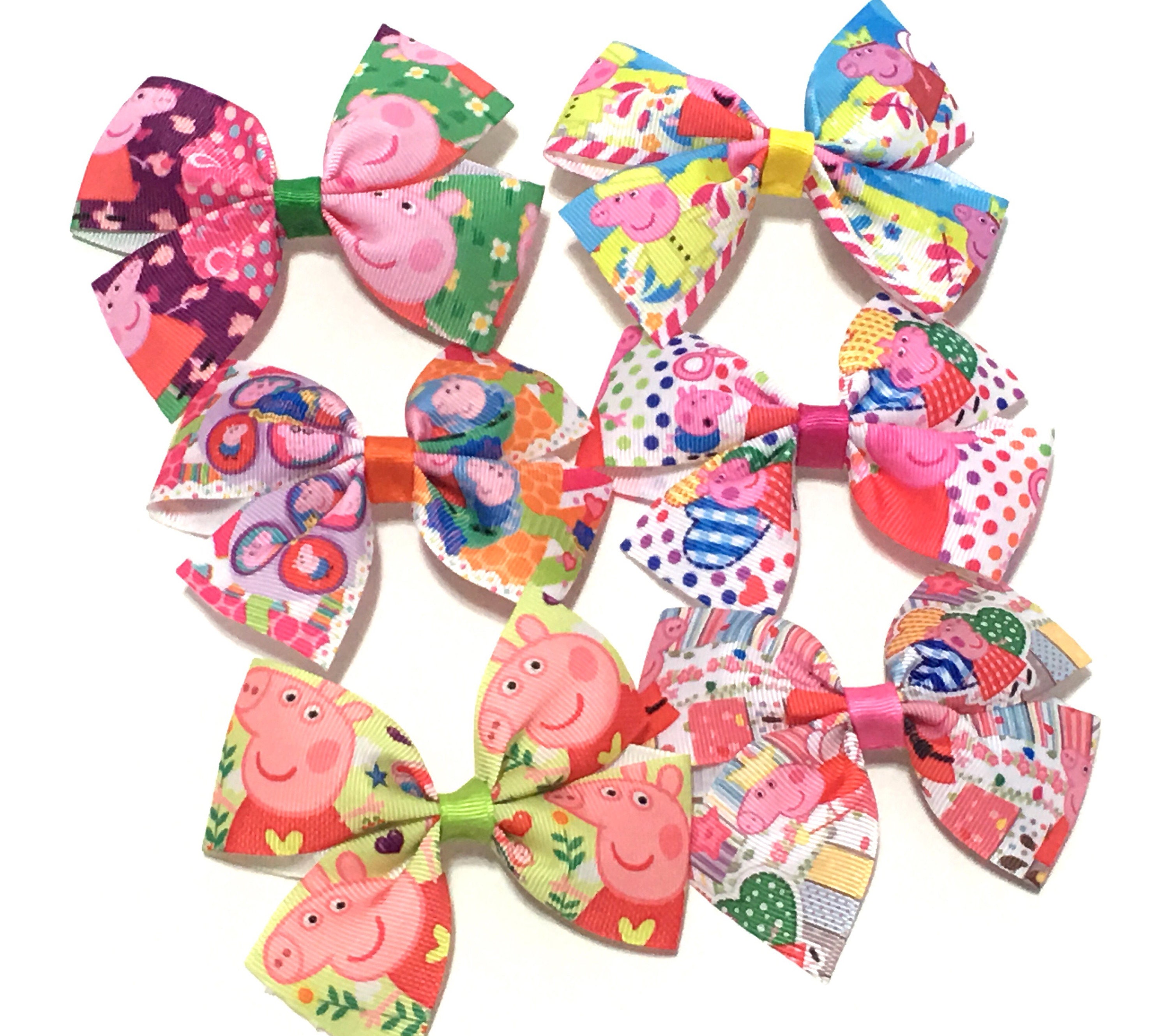 6pcs Peppa Pig Hair Clips peppa pig hair bows Peppa pig bow