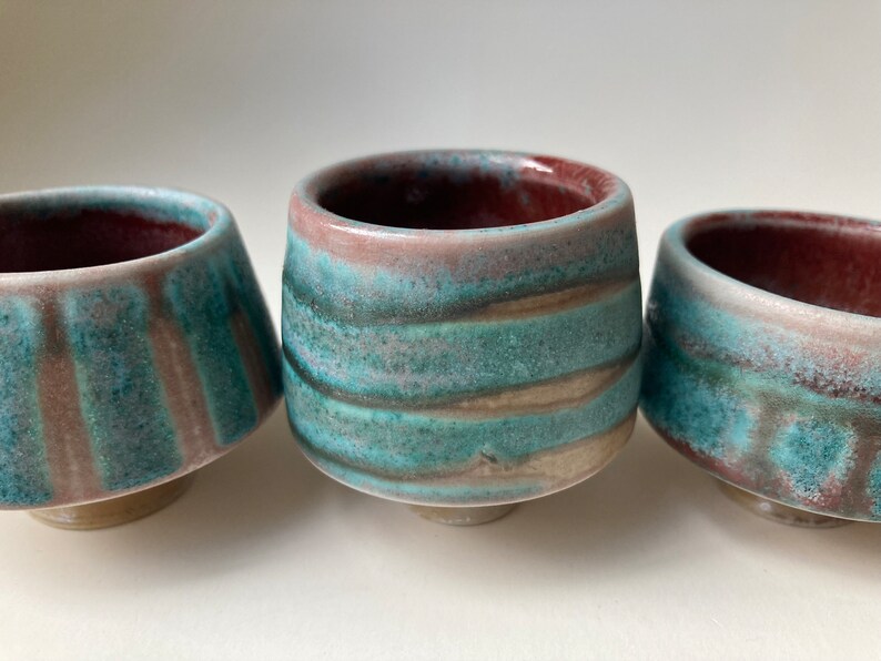 Handmade Teapot and Cup Set in Porcelain With Bamboo Handle, Soda Fired