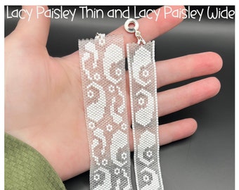 2 Paisley Bracelet Patterns, Even Count Peyote Stitch Pattern, Make Your Own Beaded Bracelet, Peyote Stitch Beaded Bracelet PDF file
