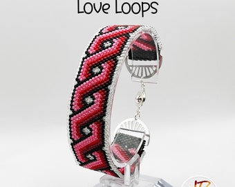 Peyote Stitch Bracelet Pattern, Beaded Bracelet Pattern, Make Your Own Bracelet, Geometric Bracelet Pattern, Love Loops Peyote Stitch PDF