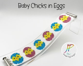 Peyote Stitch Bracelet Pattern, Beaded Bracelet Pattern, Make Your Own Bracelet, Cute Easter Bracelet Pattern, Baby Chicks Peyote Stitch PDF