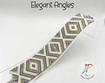 Beaded Peyote Stitch Pattern, Beaded Bracelet Pattern, Peyote Bracelet Pattern, Elegant Peyote Stitch Pattern, Geometric Bracelet Pattern