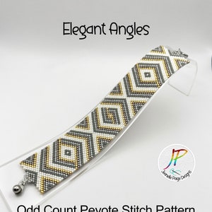 Beaded Peyote Stitch Pattern, Beaded Bracelet Pattern, Peyote Bracelet Pattern, Elegant Peyote Stitch Pattern, Geometric Bracelet Pattern