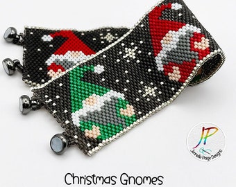 Cute Gnomes Peyote Stitch Pattern, Peyote Beaded Bracelet Pattern, Christmas Beaded Bracelet File, Make Your Own Bracelet Gift for Women