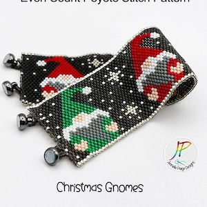 Cute Gnomes Peyote Stitch Pattern, Peyote Beaded Bracelet Pattern, Christmas Beaded Bracelet File, Make Your Own Bracelet Gift for Women