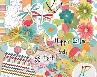 Oster Spaß Scrapbooking Kit: Frühling digitale Downloads (12x12)