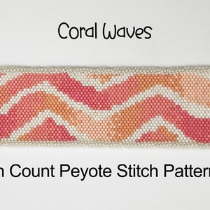 Peyote Beaded Bracelet Pattern, Beaded Bracelet Tutorial, Bracelet Pattern, Coral Peyote Stitch Bracelet, Peyote Stitch Pattern image 8
