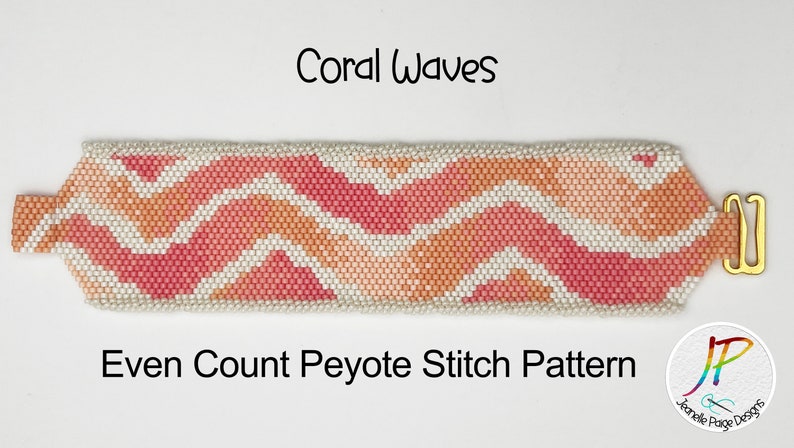 Peyote Beaded Bracelet Pattern, Beaded Bracelet Tutorial, Bracelet Pattern, Coral Peyote Stitch Bracelet, Peyote Stitch Pattern image 8