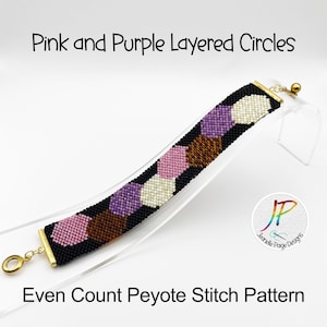 Peyote Stitch Bracelet Pattern, Beaded Bracelet Pattern, Peyote Bracelet Pattern, Layered Circles Bracelet Pattern, Peyote Stitch PDF