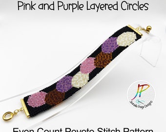 Peyote Stitch Bracelet Pattern, Beaded Bracelet Pattern, Peyote Bracelet Pattern, Layered Circles Bracelet Pattern, Peyote Stitch PDF