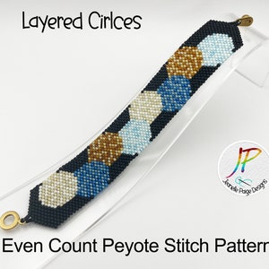 Peyote Stitch Bracelet Pattern, Beaded Bracelet Pattern, Make Your Own Bracelet, Layered Circles Bracelet Pattern, Peyote Stitch PDF