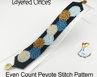 Peyote Stitch Bracelet Pattern, Beaded Bracelet Pattern, Make Your Own Bracelet, Layered Circles Bracelet Pattern, Peyote Stitch PDF
